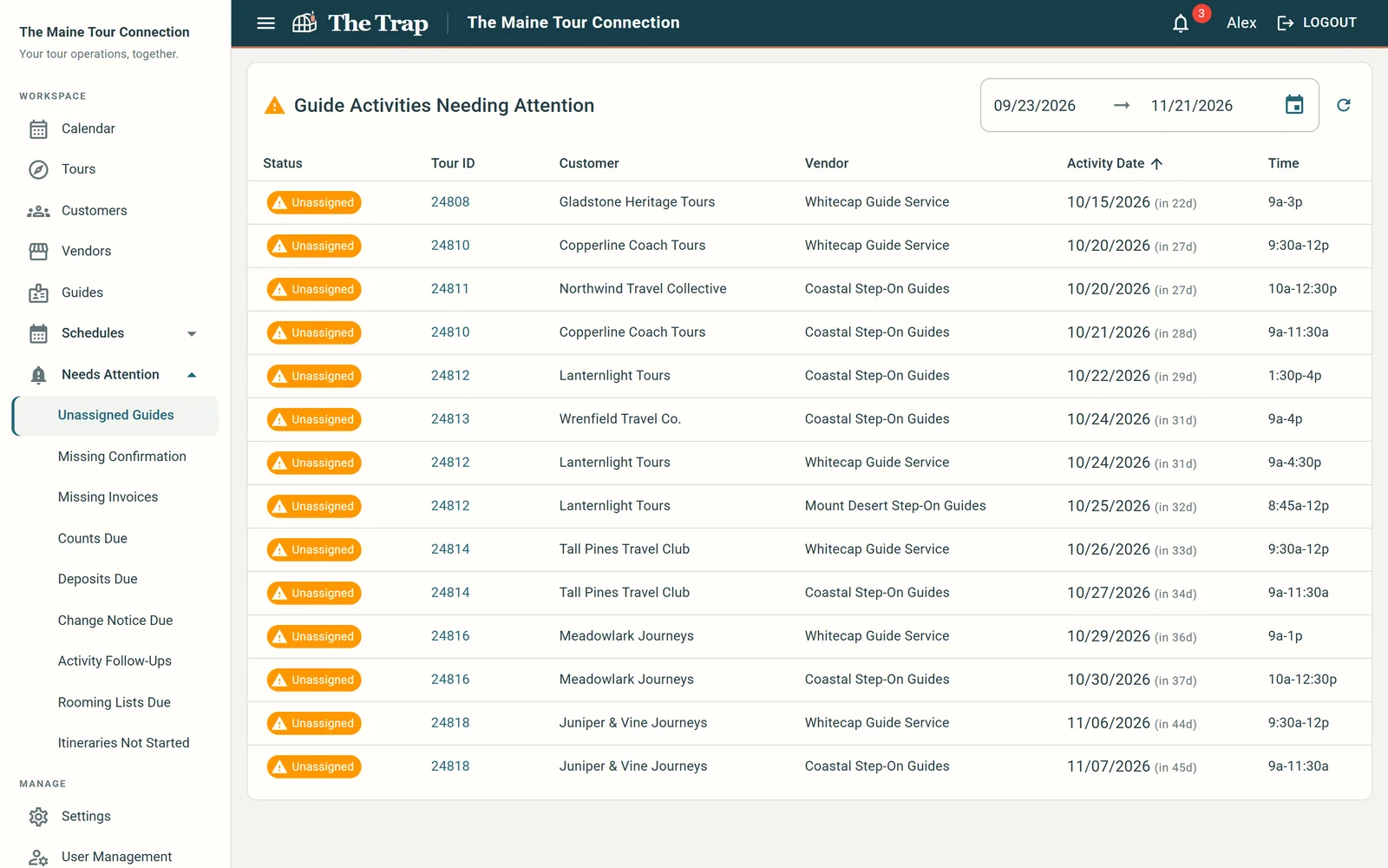 Tour Receptive CRM screenshot 2